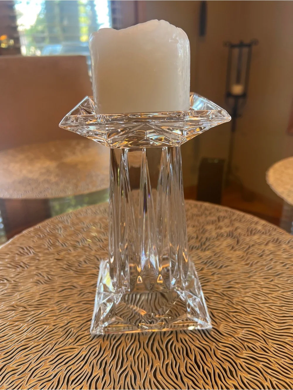 Heavy glass vase/candleholder